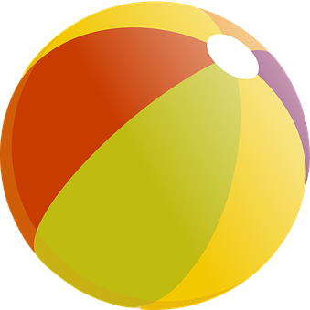 Colorful Beach Ball Graphic PNG Image