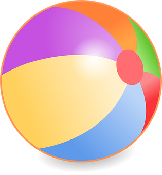 Colorful Beach Ball Illustration PNG Image