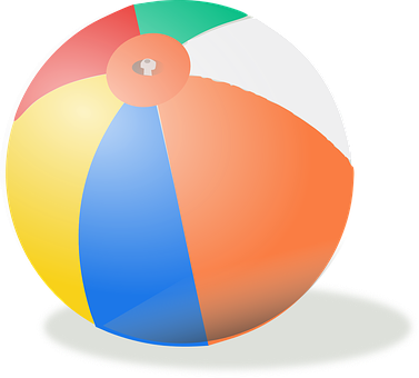 Colorful Beach Ball Illustration PNG Image