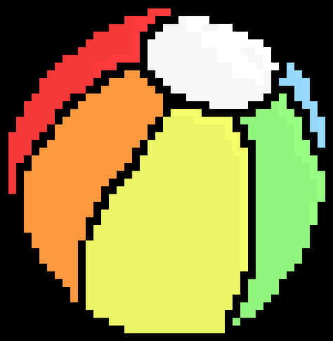 Colorful Beach Ball Pixel Art PNG Image