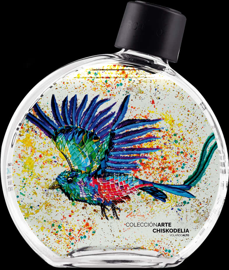 Colorful Bird Artworkon Watch Face PNG Image