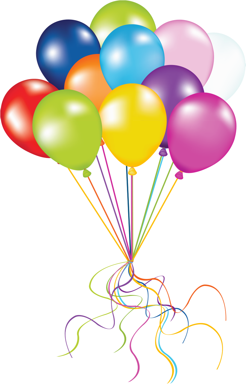 Colorful Birthday Balloons Background PNG Image