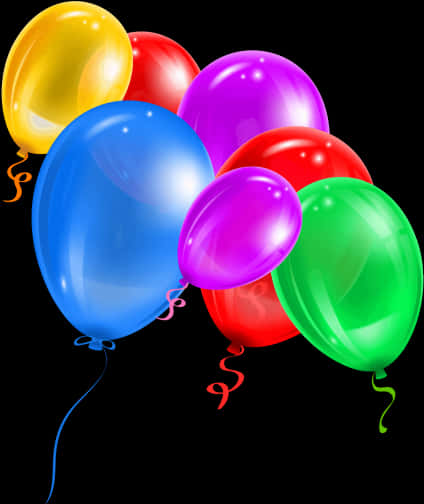 Colorful Birthday Balloons PNG Image