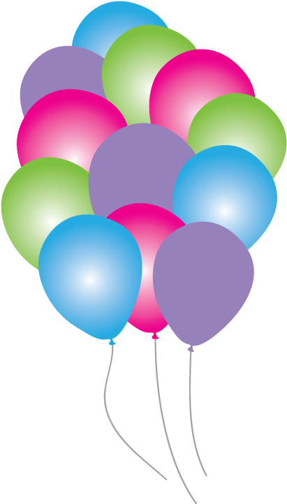 Colorful Birthday Balloons Clipart PNG Image