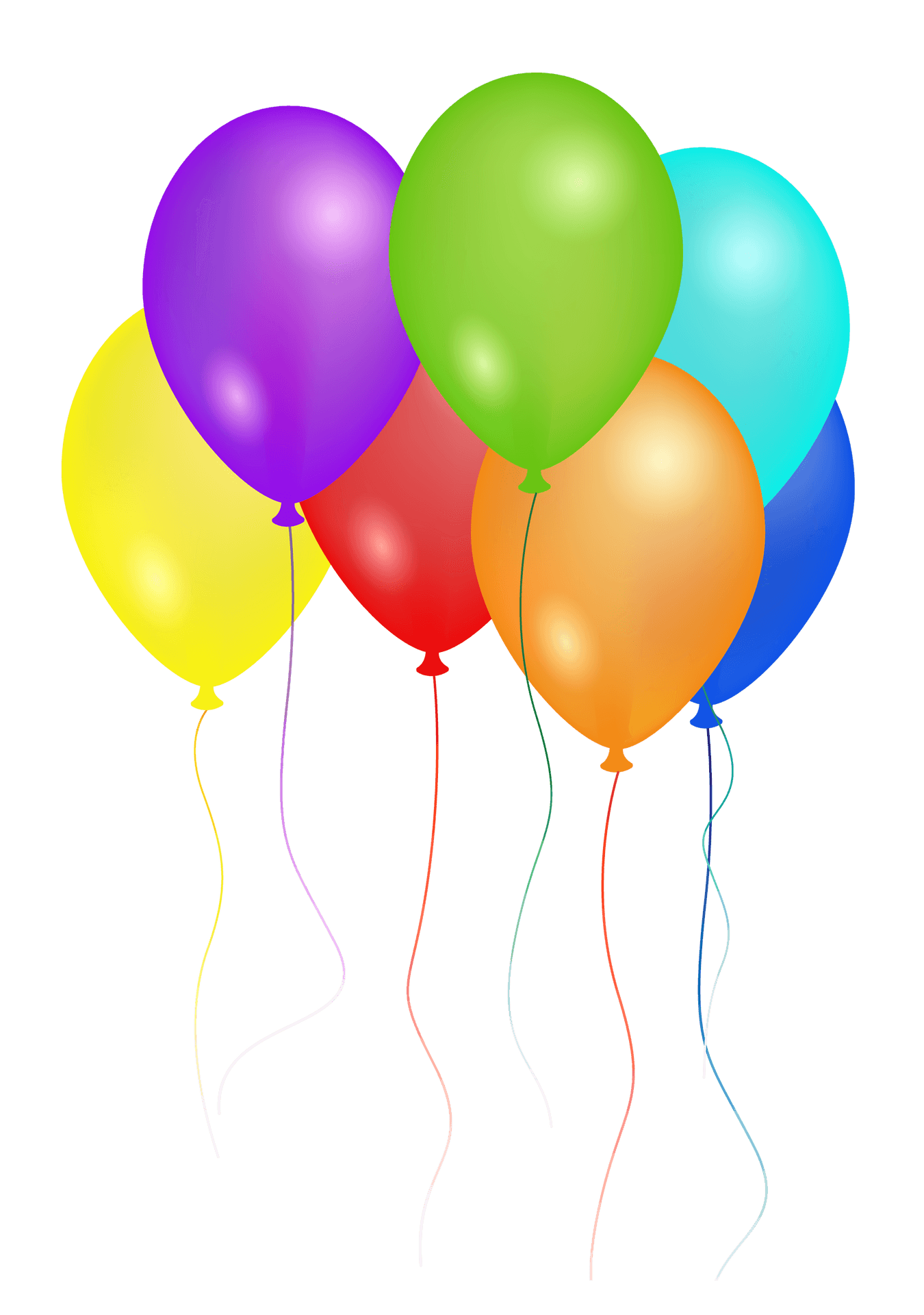 Colorful Birthday Balloons PNG Image