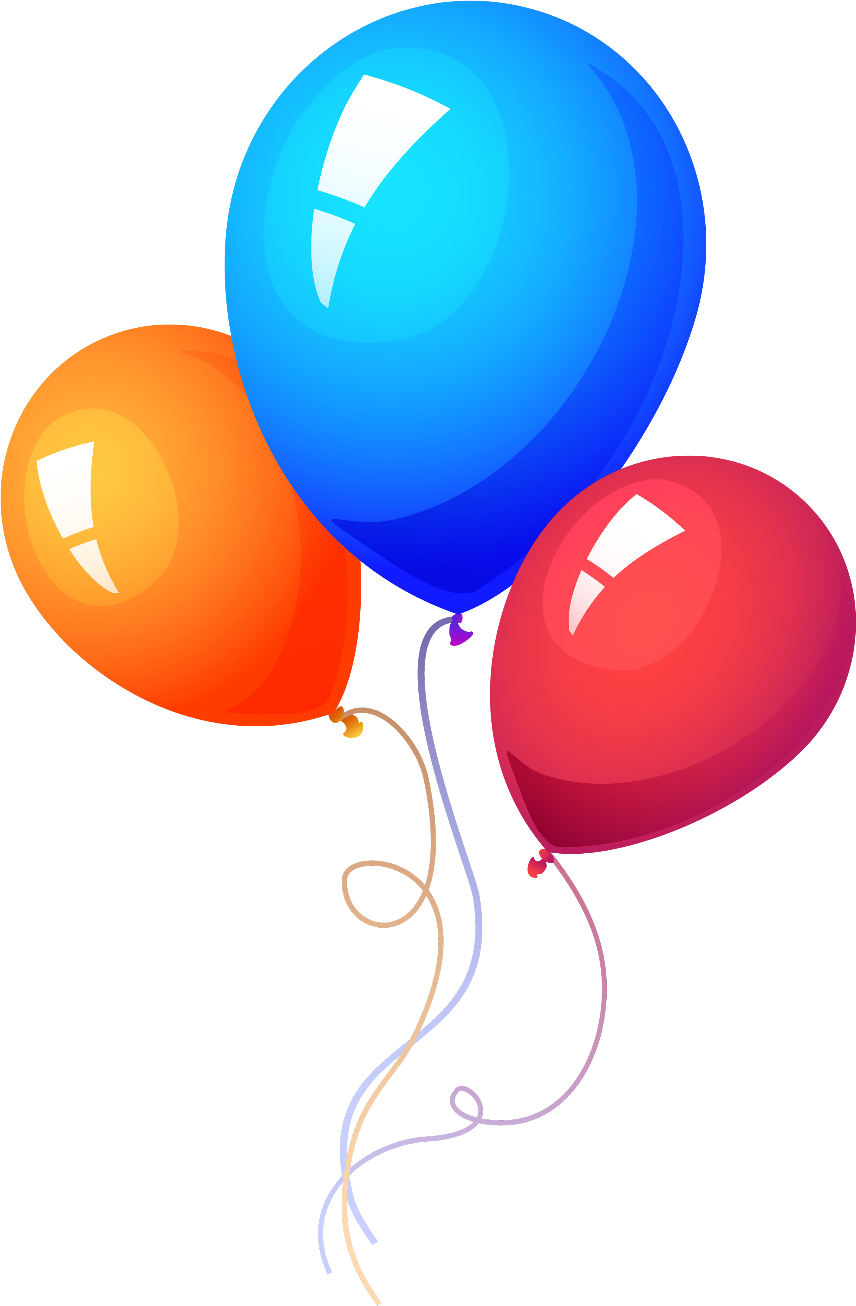 Colorful Birthday Balloons Graphic PNG Image