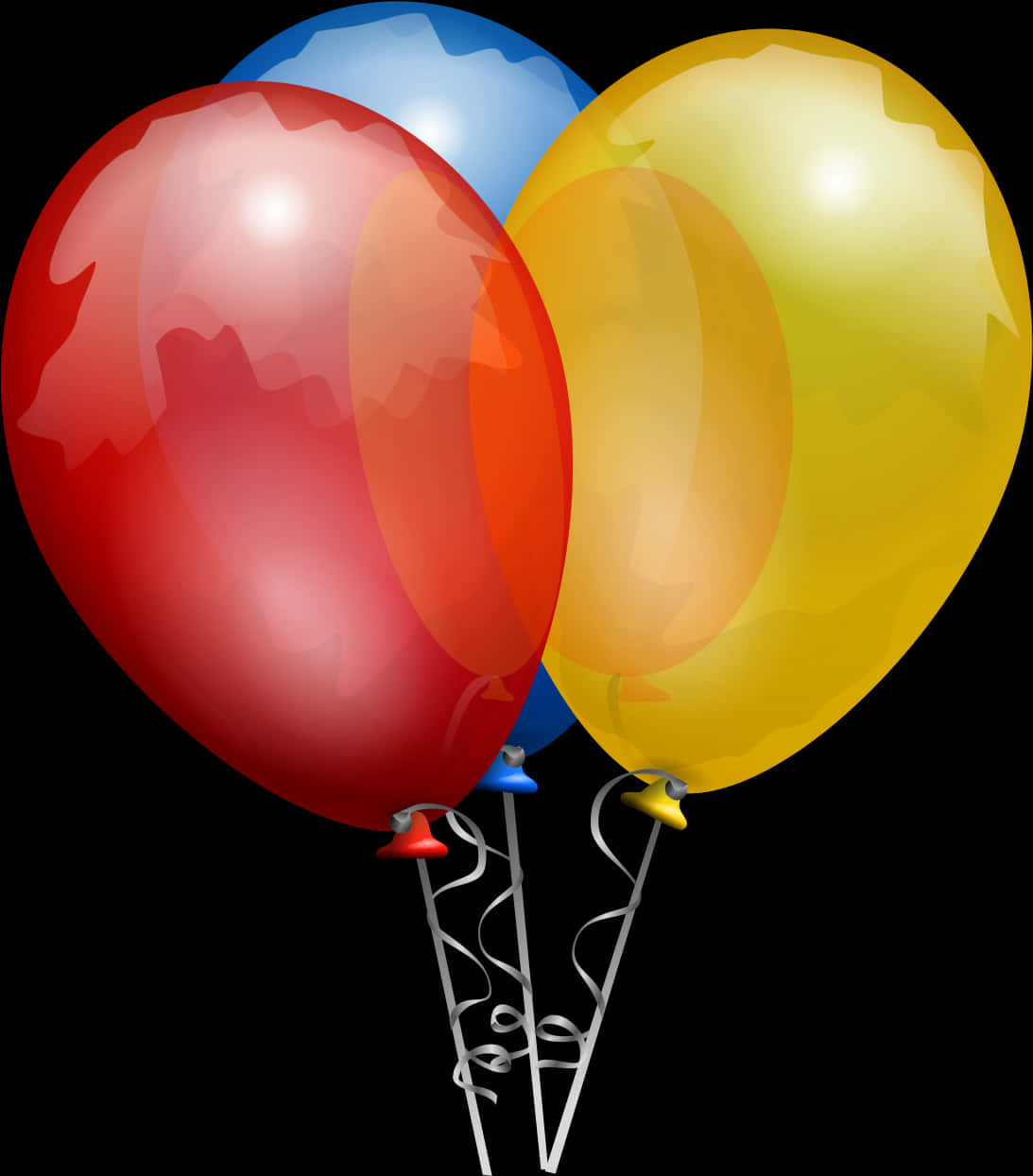 Colorful Birthday Balloons Graphic PNG Image