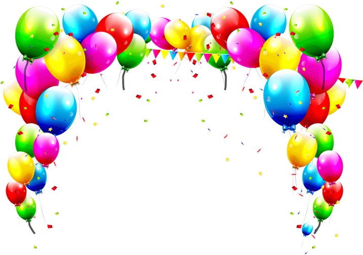 Colorful Birthday Balloons Transparent Background PNG Image