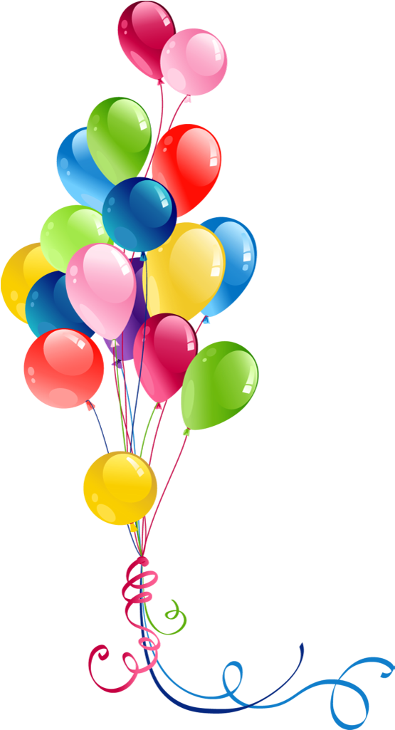 Colorful Birthday Balloons Vector PNG Image