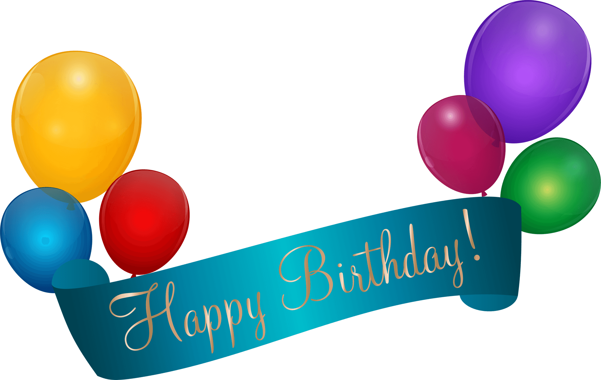 Colorful Birthday Balloonsand Banner PNG Image