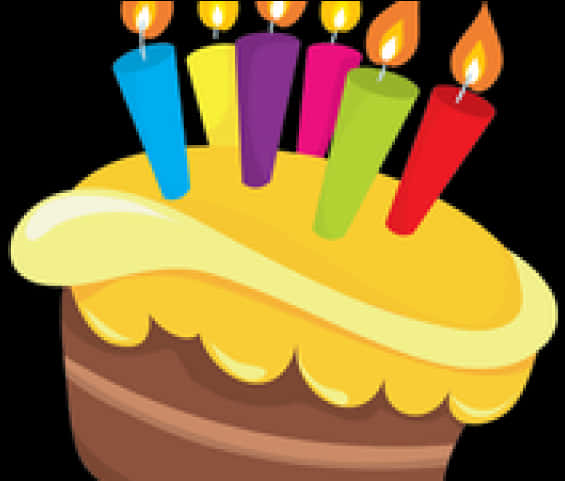 Colorful Birthday Cake Candles PNG Image