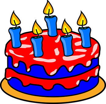 Colorful Birthday Cake Illustration PNG Image