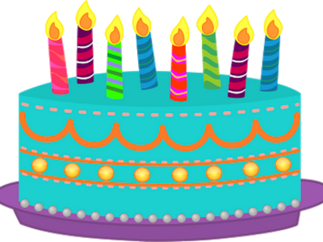 Colorful Birthday Cakewith Candles PNG Image