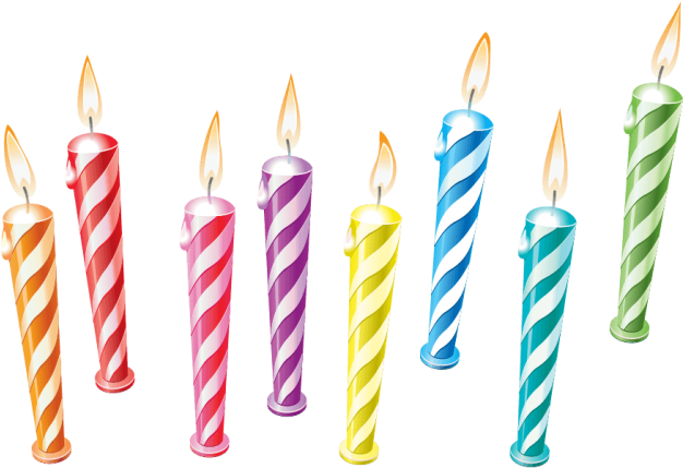 Colorful Birthday Candles Illustration PNG Image