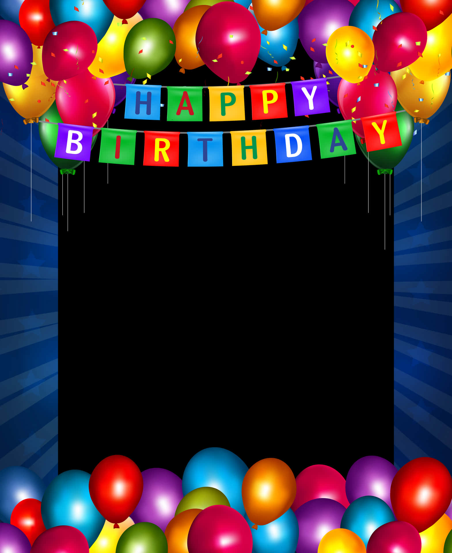 Colorful Birthday Frame PNG Image