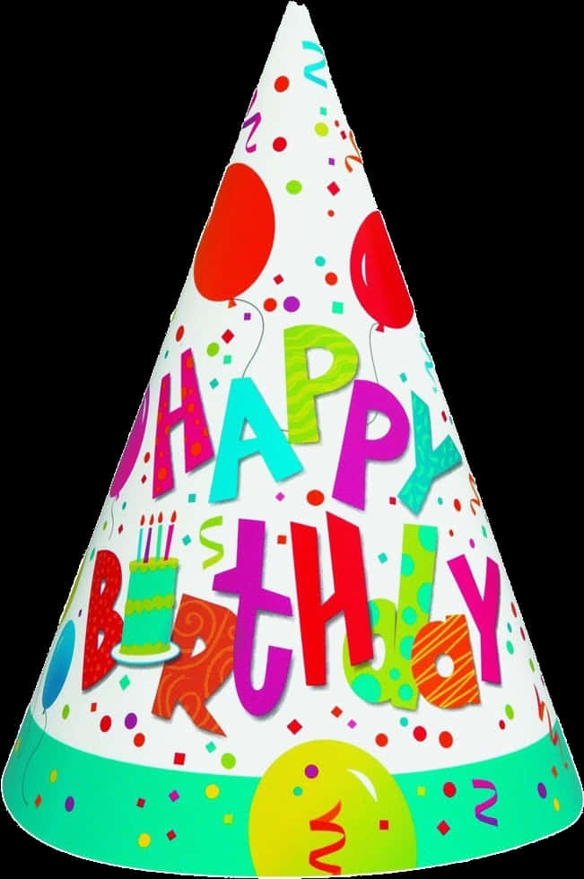 Colorful Birthday Party Hat PNG Image