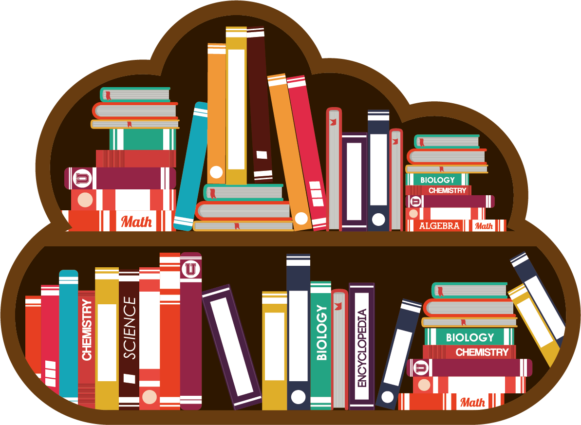 Colorful Bookshelf Vector Illustration PNG Image