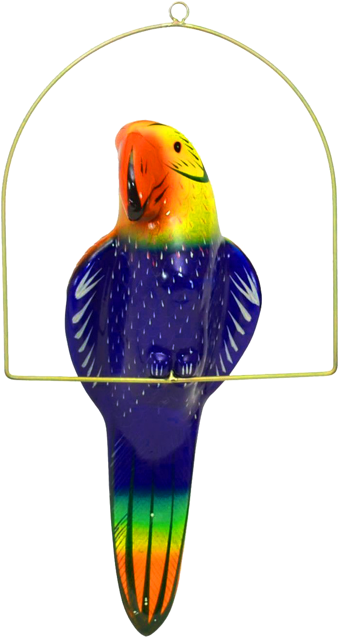 Colorful Budgie Glass Artwork PNG Image