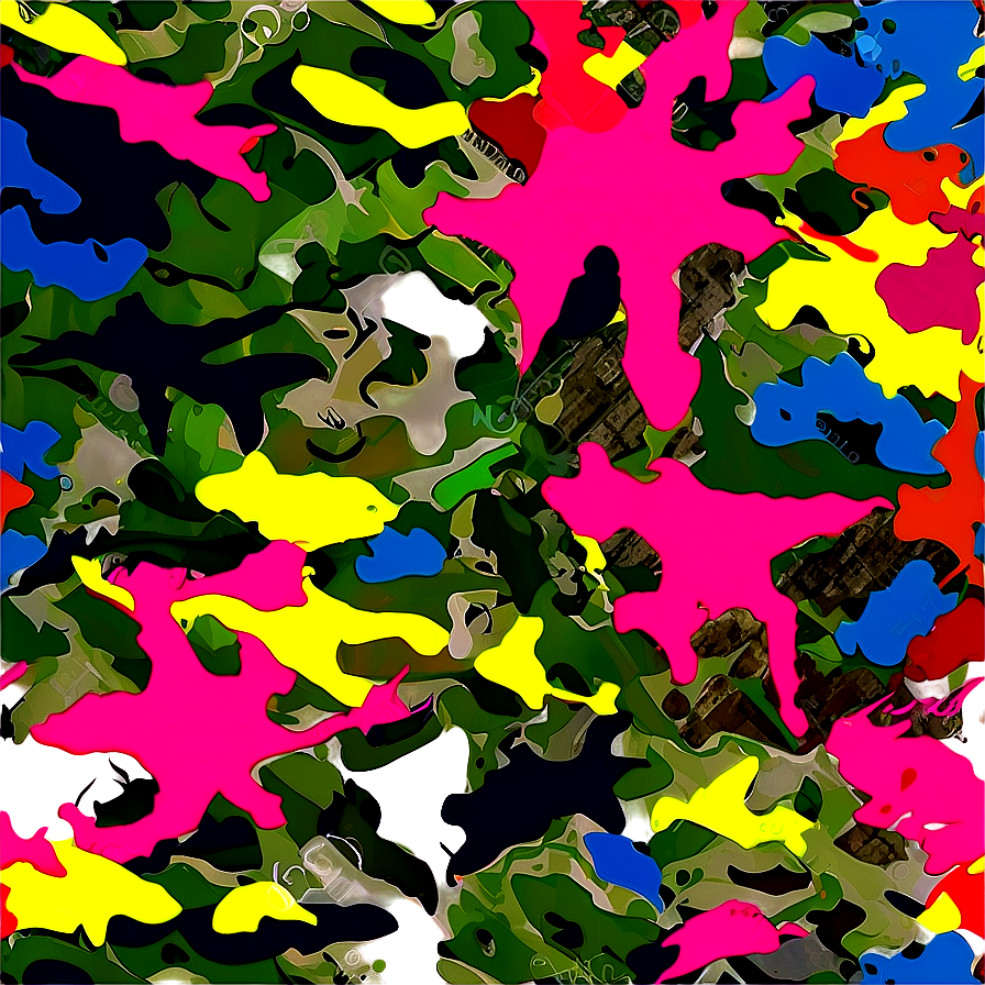 Colorful Camouflage Print Png Ymd20 PNG Image