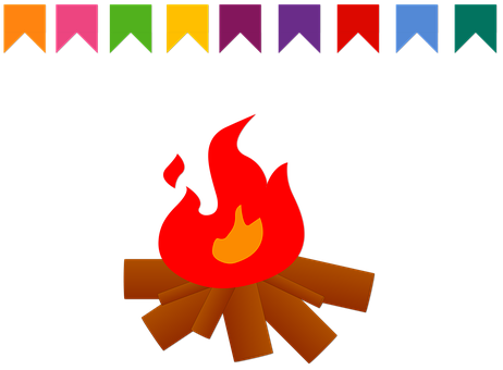 Colorful Campfire Graphic PNG Image