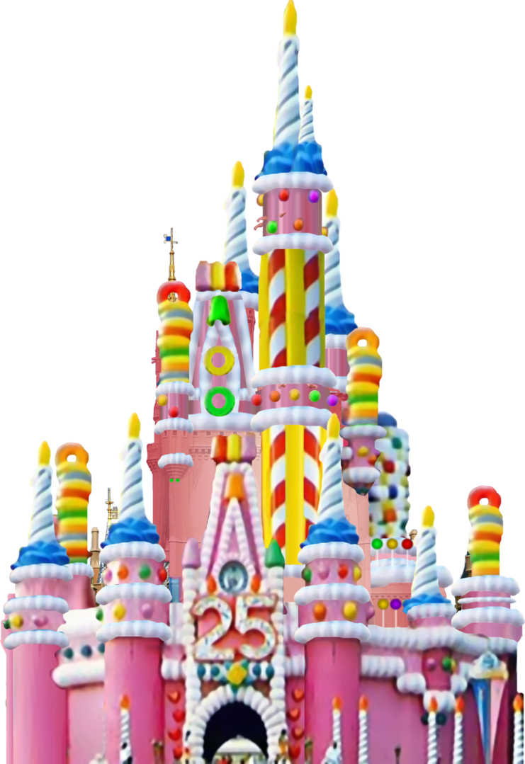 Colorful Candy Castle Silhouette PNG Image