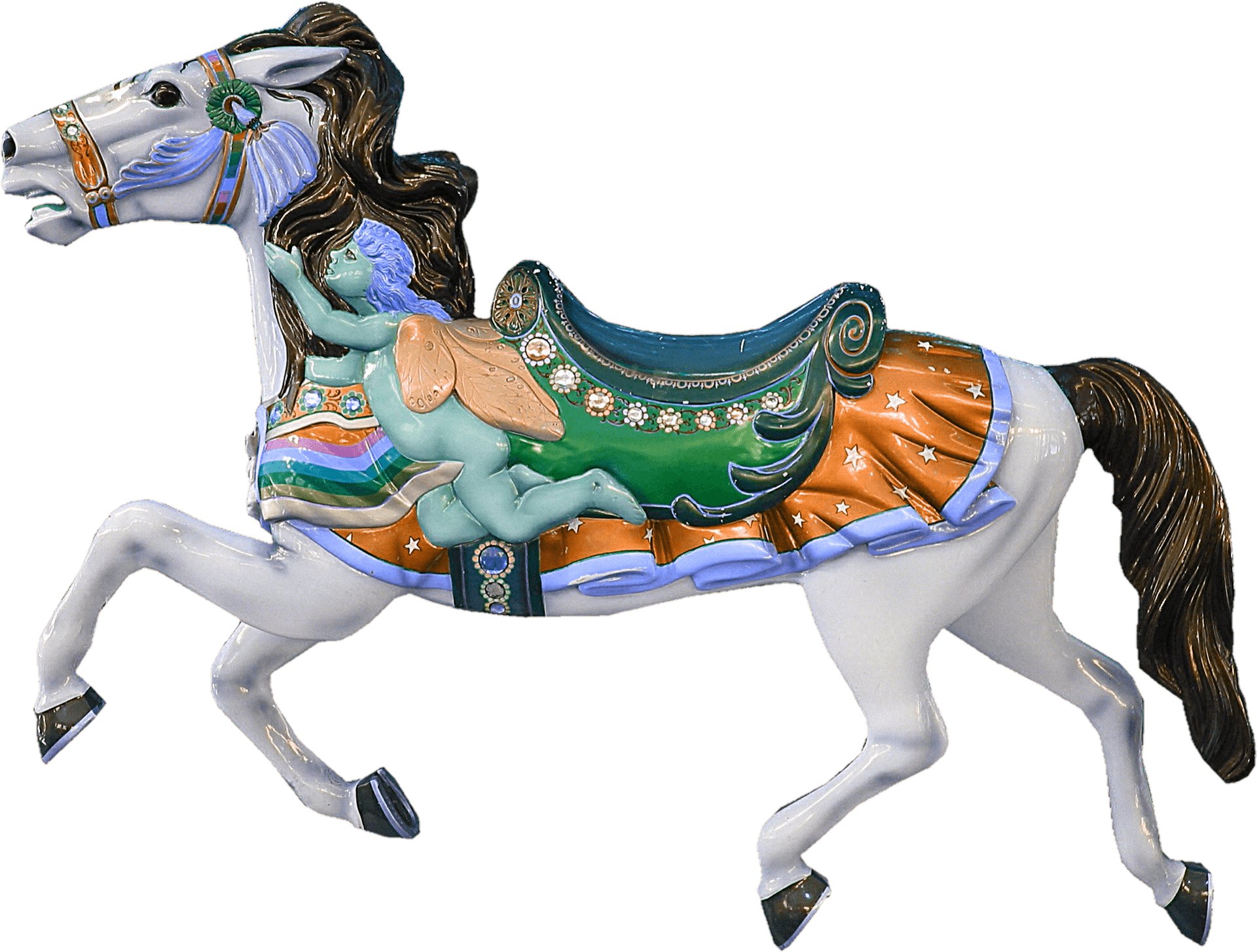 Colorful Carousel Horse Figure PNG Image