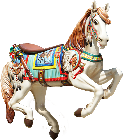 Colorful_ Carousel_ Horse_ Figurine.png PNG Image