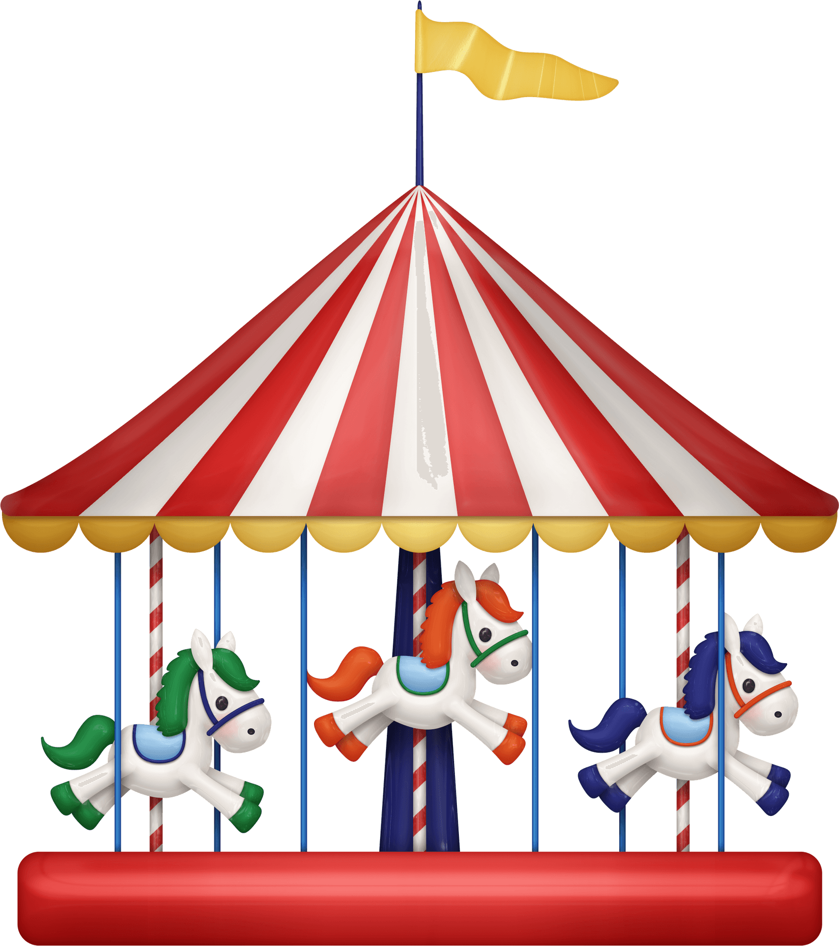 Colorful Carousel Illustration PNG Image