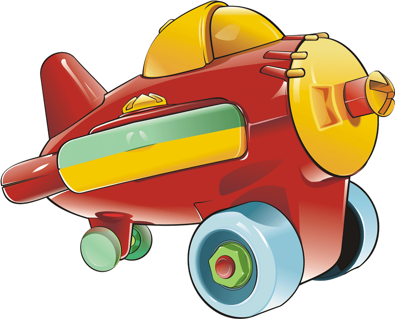 Colorful Cartoon Airplane Toy PNG Image