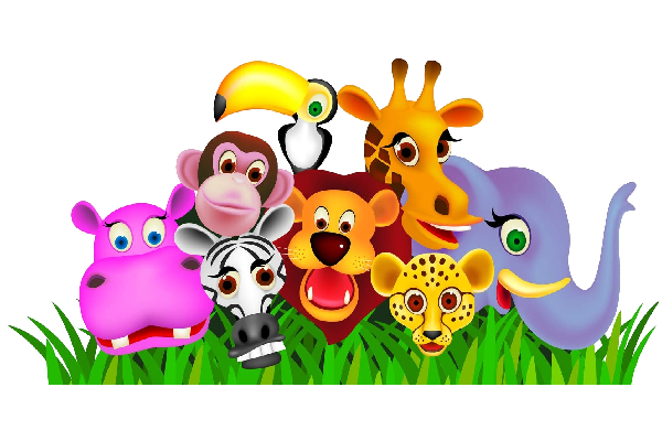 Colorful_ Cartoon_ Animal_ Friends PNG Image