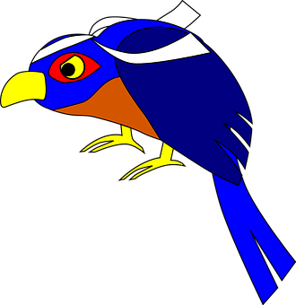 Colorful Cartoon Bird Vector PNG Image