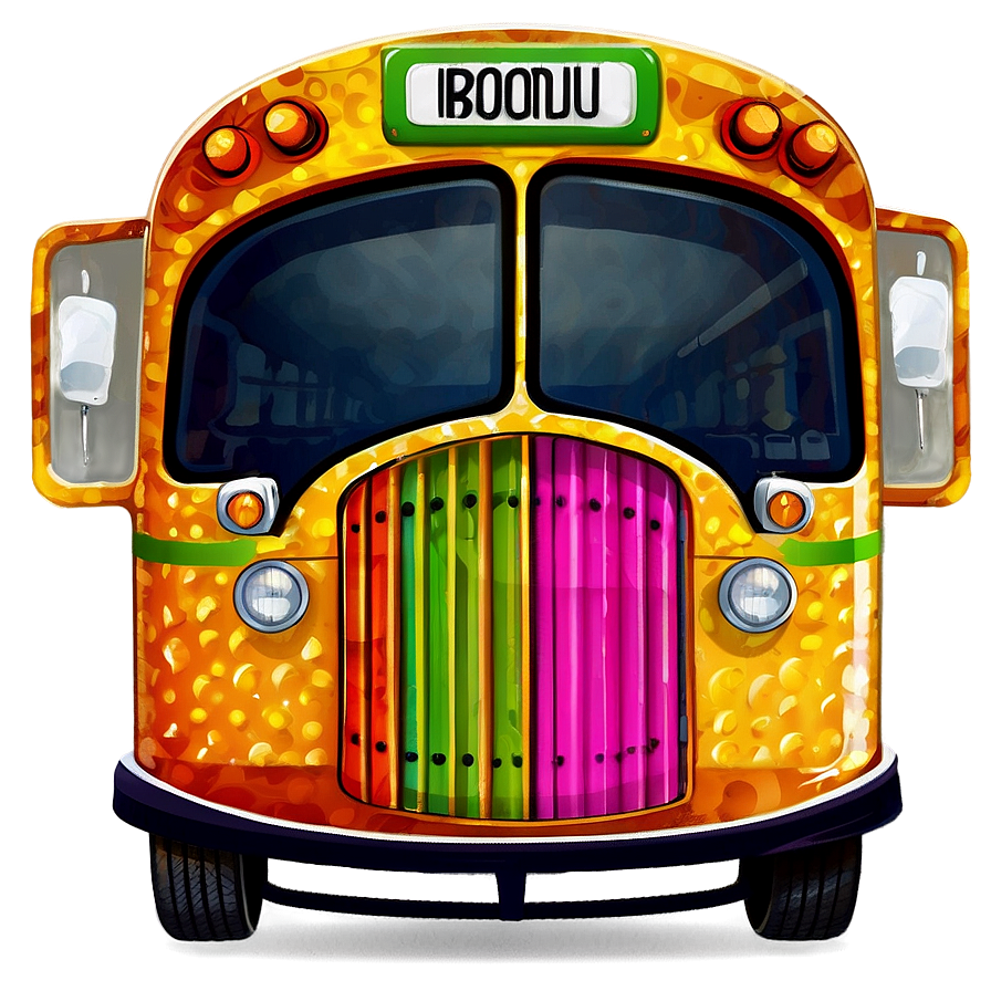 Colorful Cartoon Bus Illustration Png 6 PNG Image