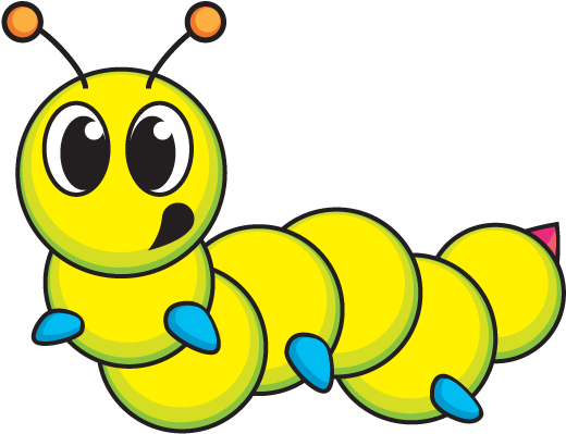 Colorful Cartoon Caterpillar PNG Image