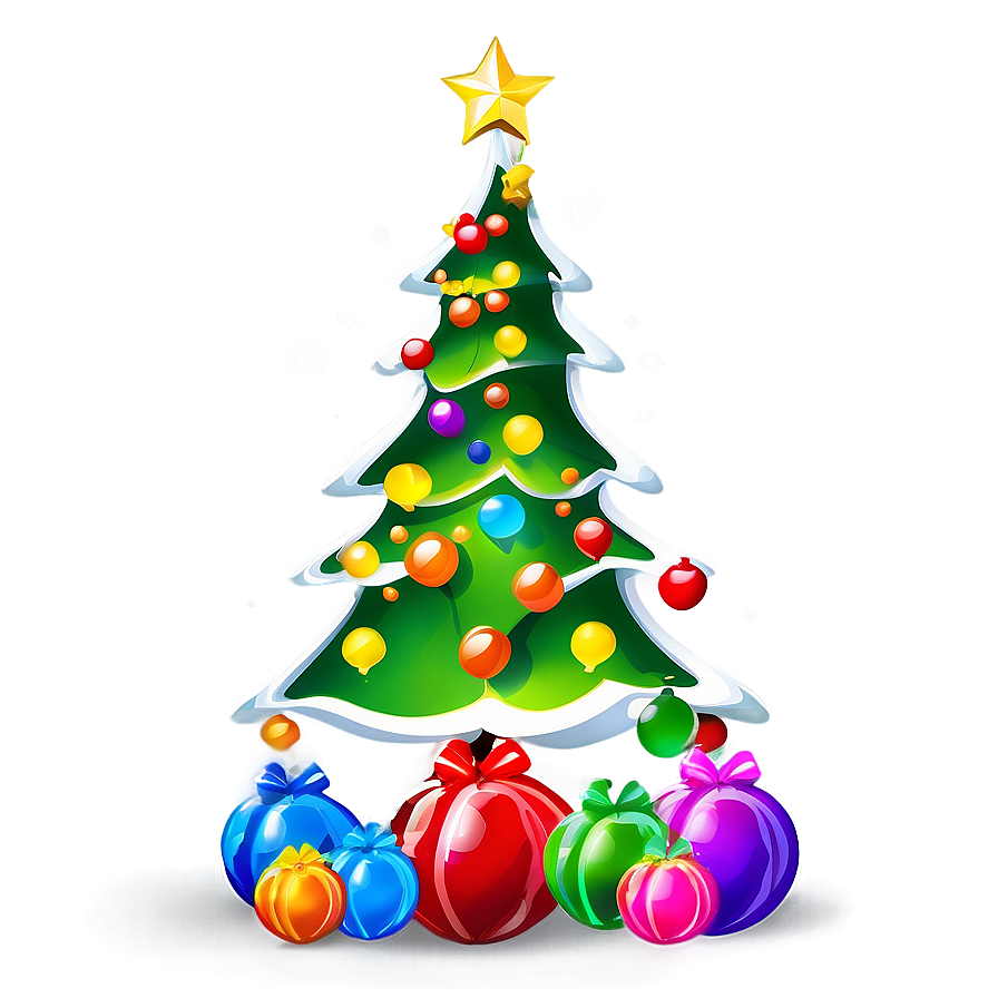 Colorful Cartoon Christmas Tree Png 06132024 PNG Image