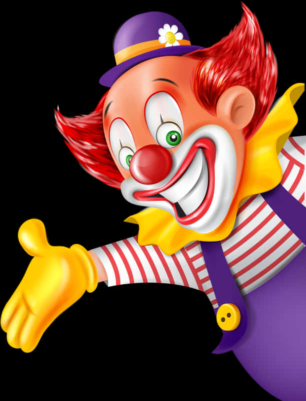 Colorful Cartoon Clown Extending Hand PNG Image