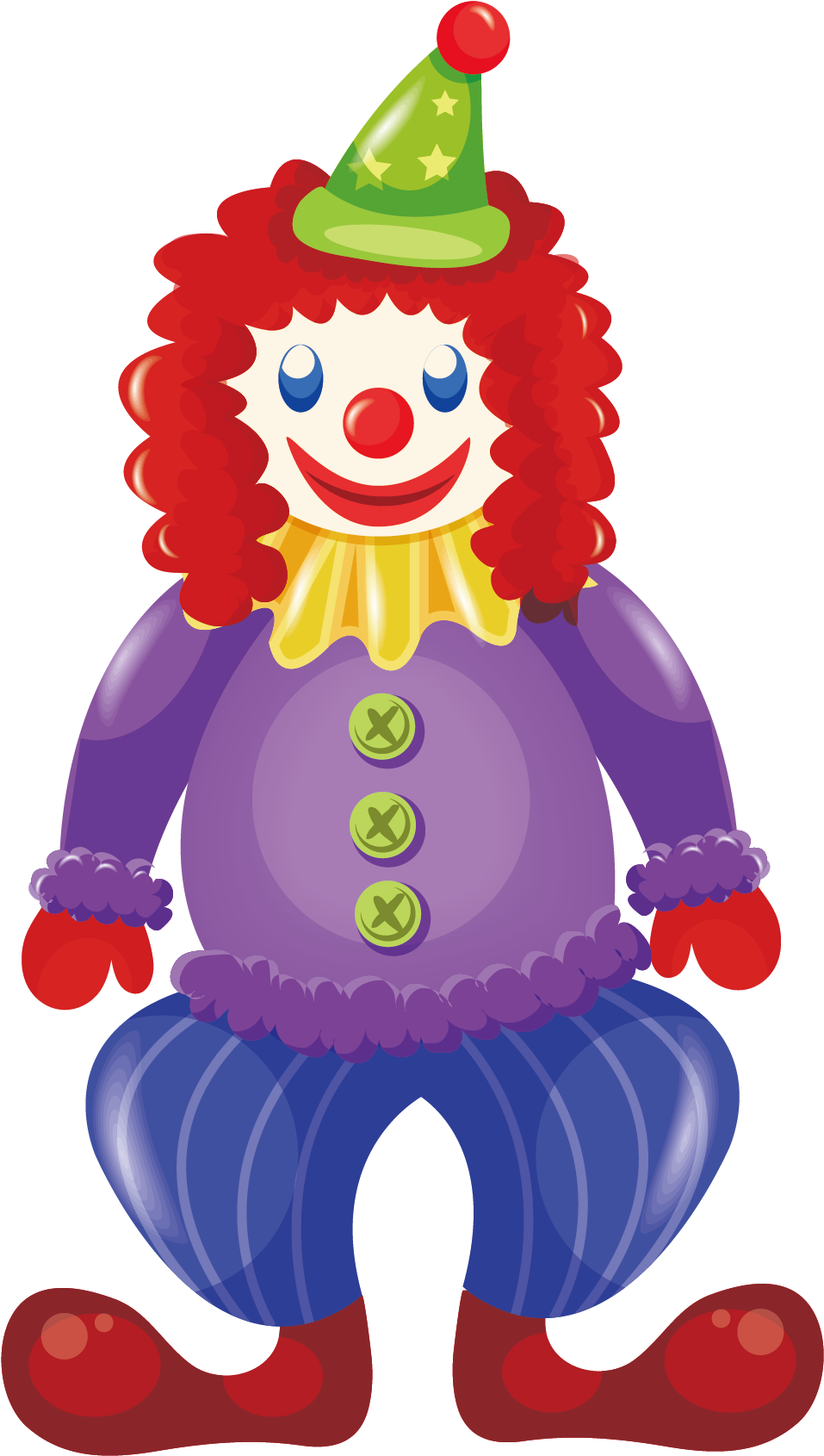 Colorful Cartoon Clown Illustration PNG Image