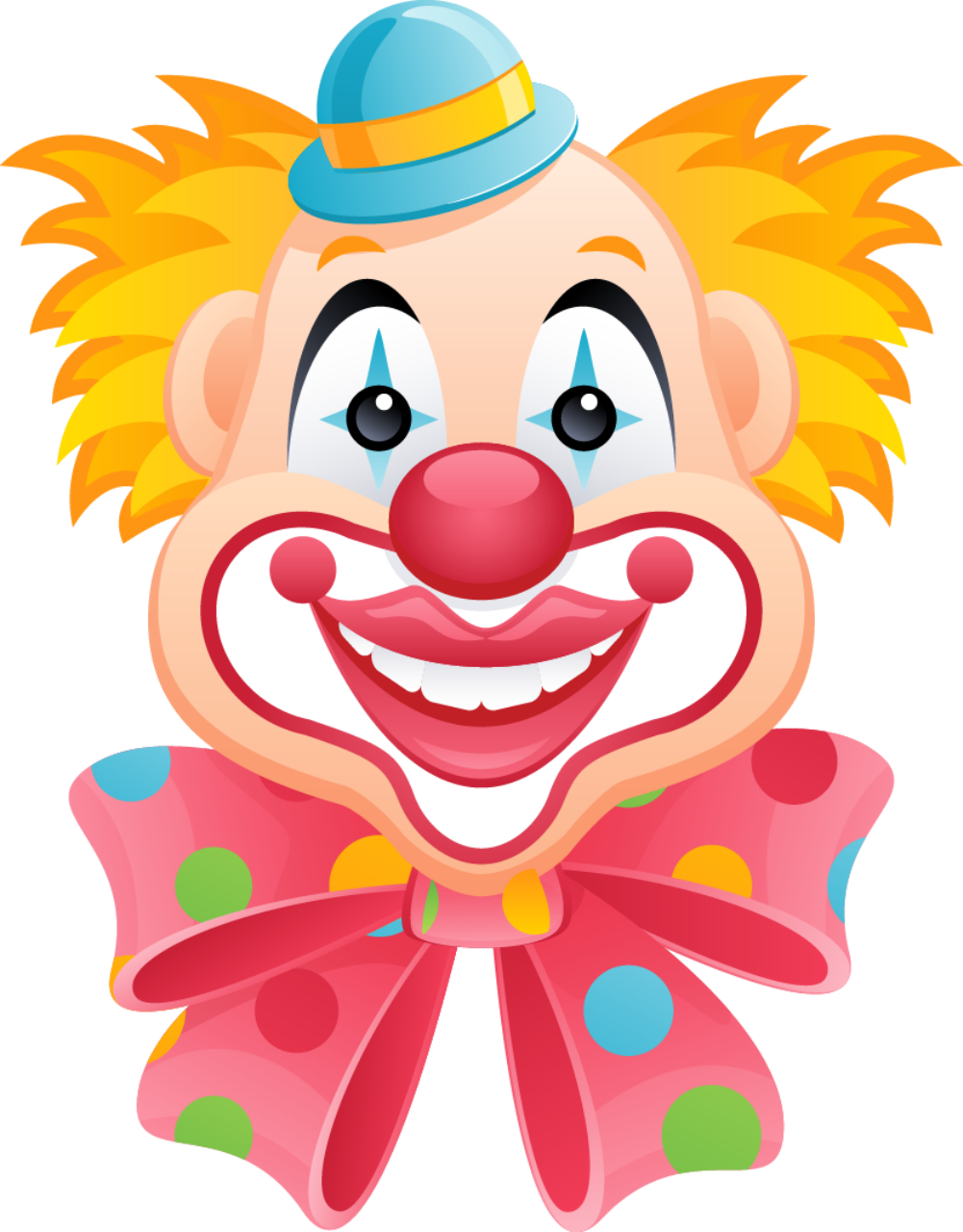 Colorful Cartoon Clown Portrait PNG Image