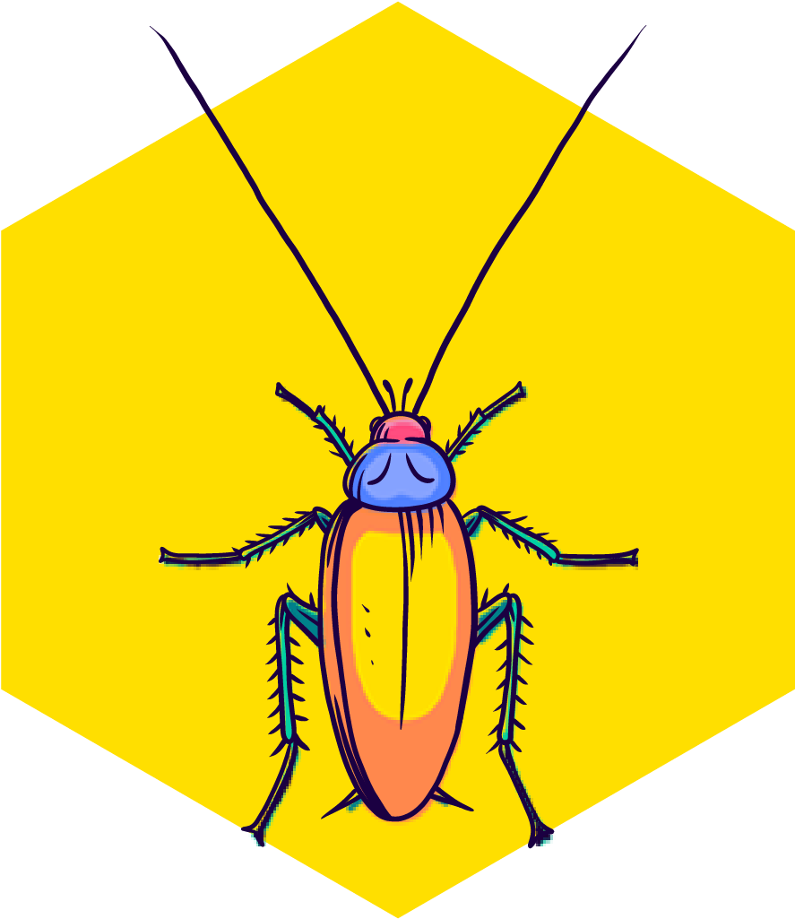 Colorful Cartoon Cockroach Illustration PNG Image