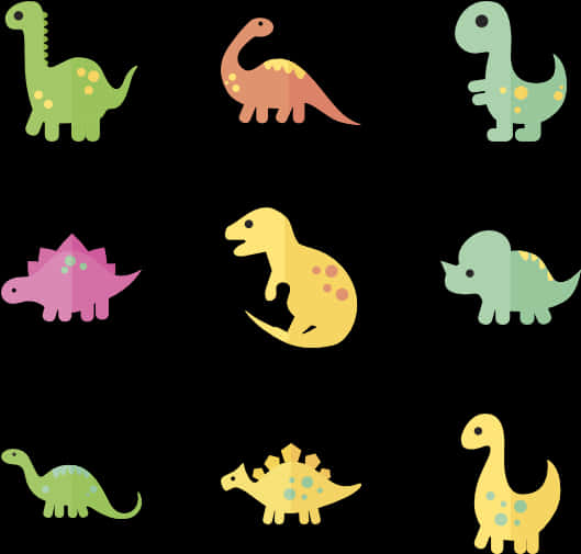 Colorful_ Cartoon_ Dinosaurs_ Collection PNG Image