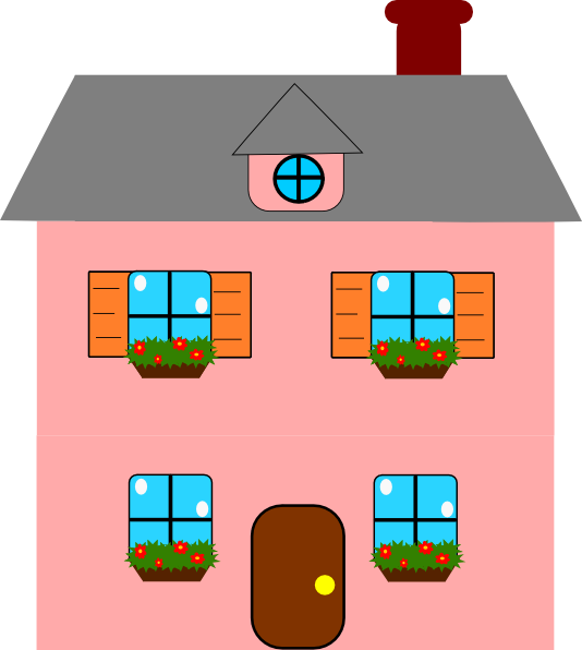 Colorful Cartoon Dollhouse Facade PNG Image