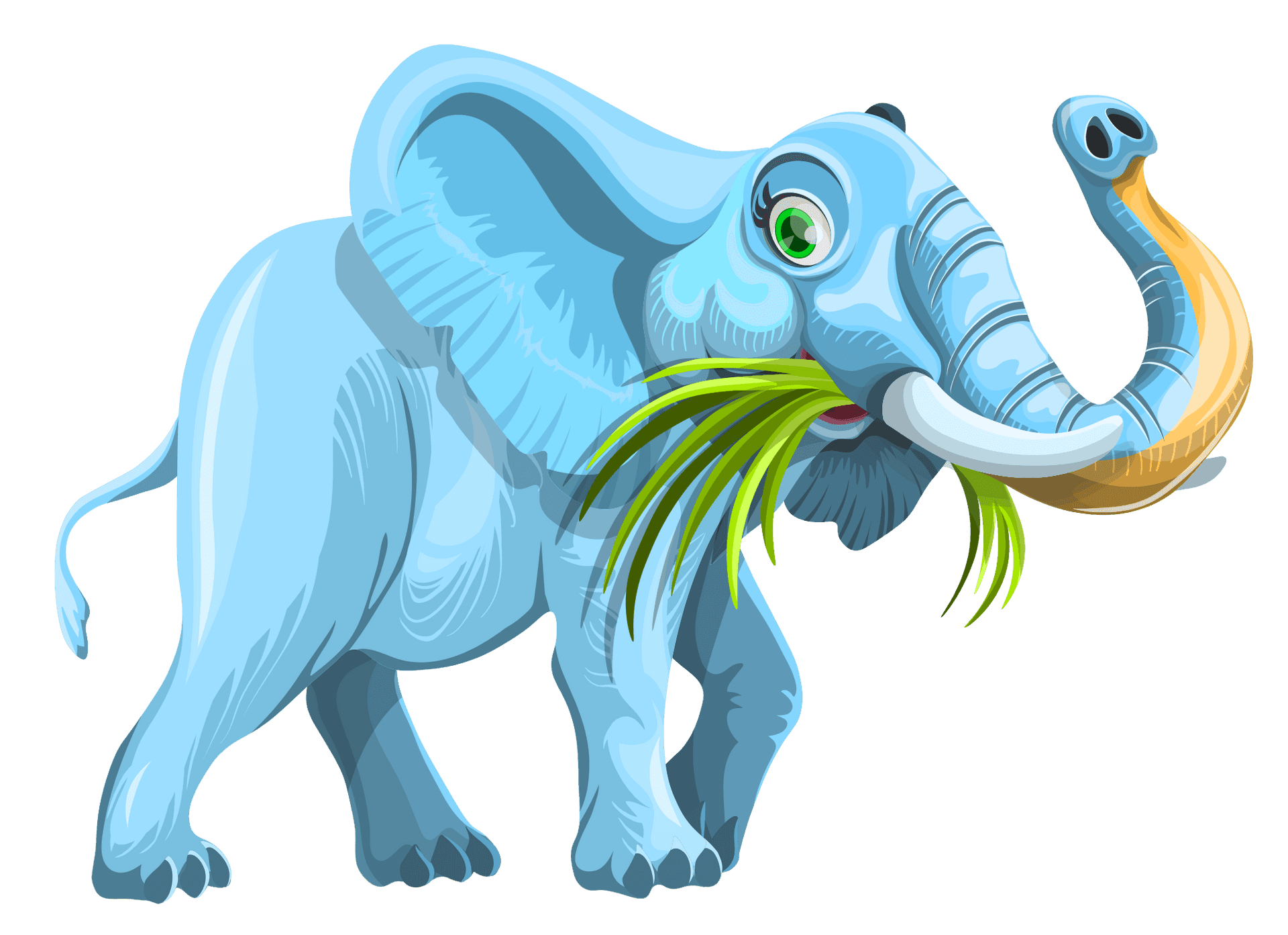 Colorful Cartoon Elephant PNG Image