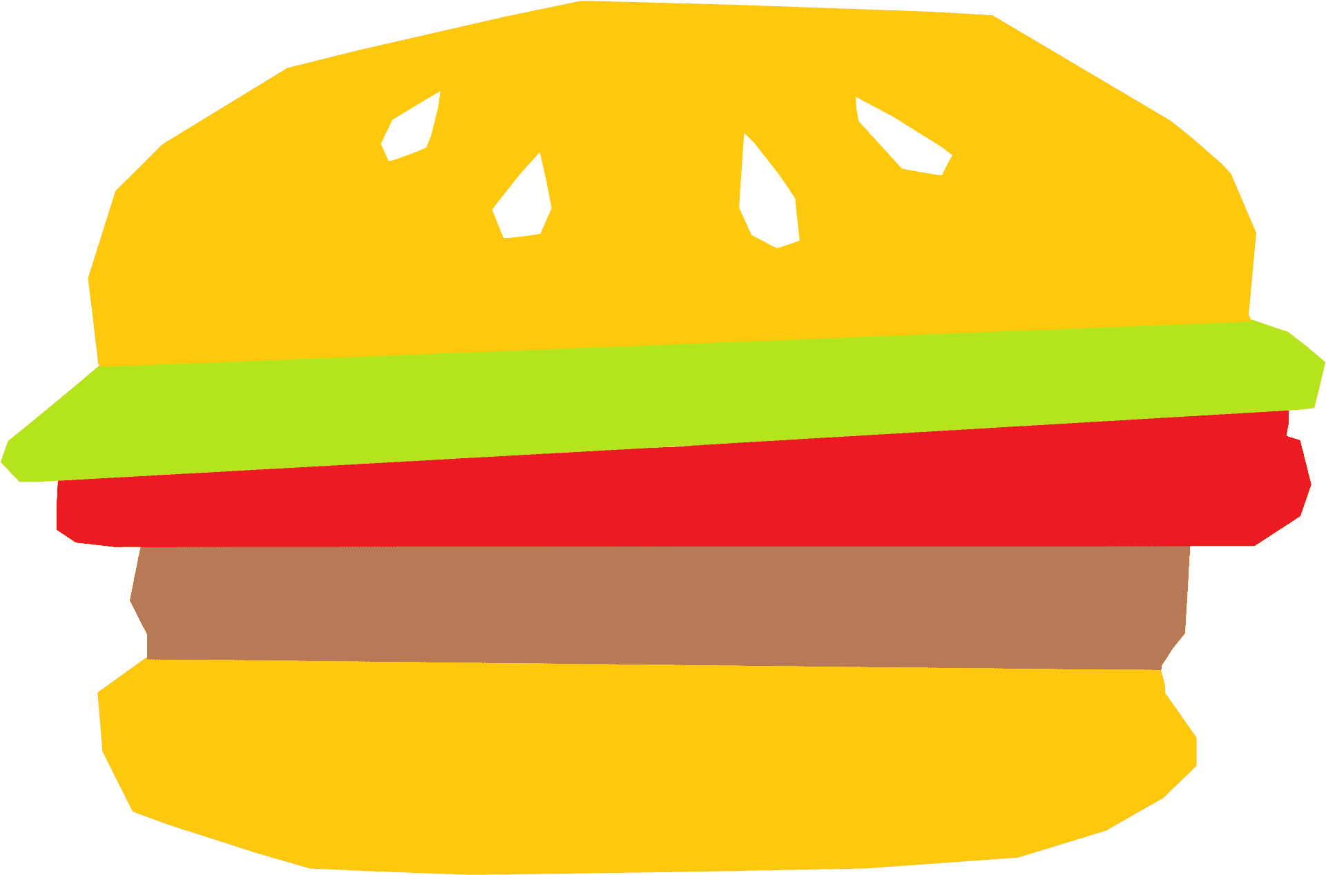 Colorful Cartoon Hamburger PNG Image