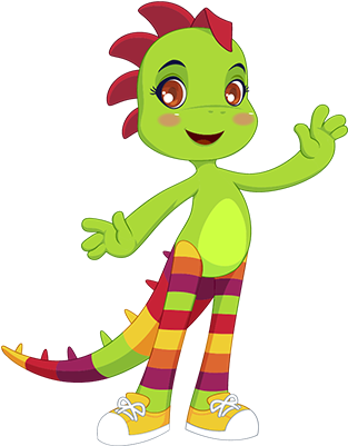 Colorful Cartoon Iguana Character PNG Image