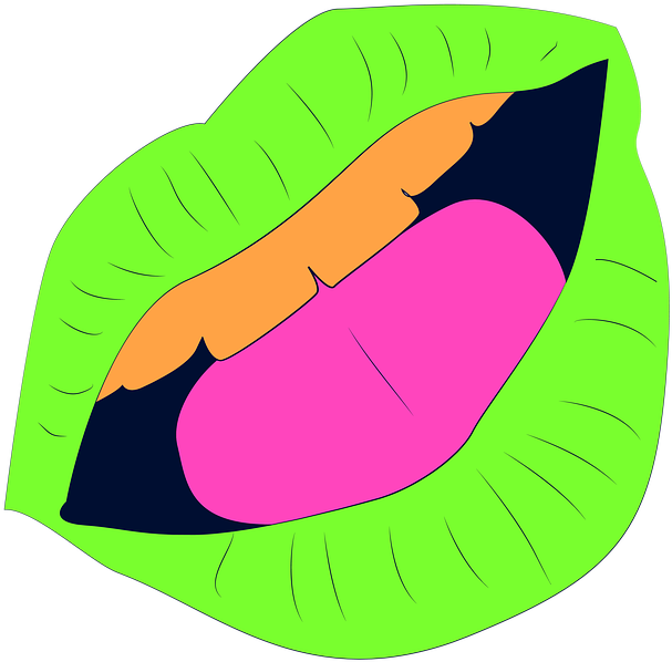 Colorful Cartoon Lipsand Tongue PNG Image