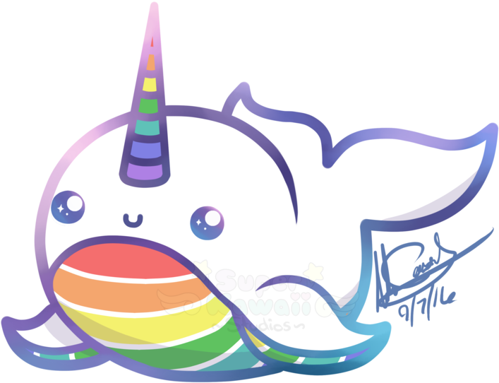 Colorful_ Cartoon_ Narwhal_ Vector PNG Image