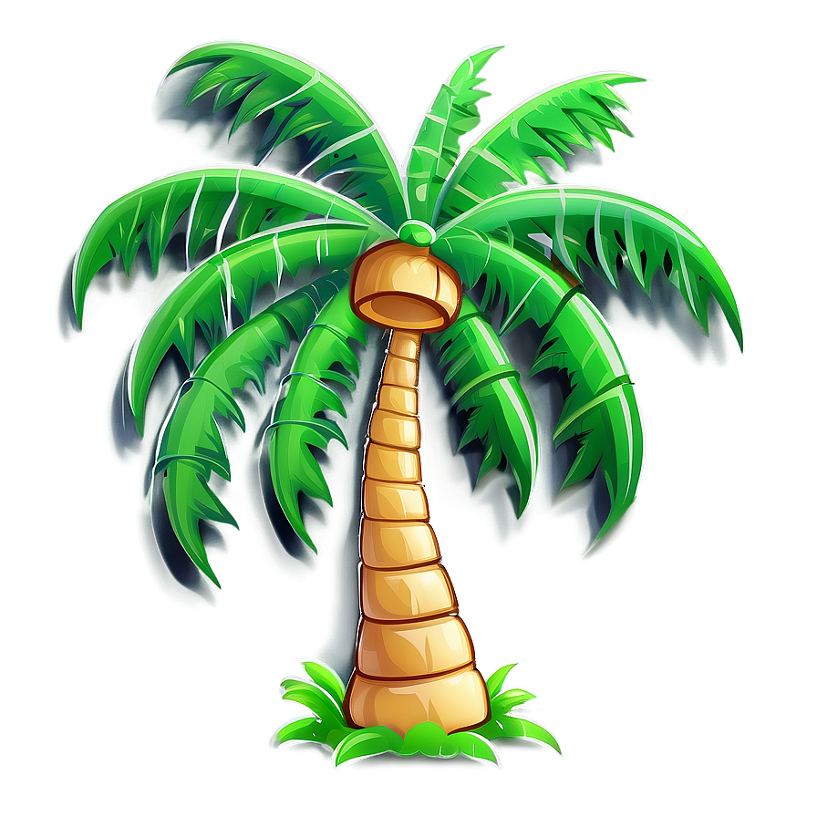 Colorful Cartoon Palm Tree Png Jkt PNG Image