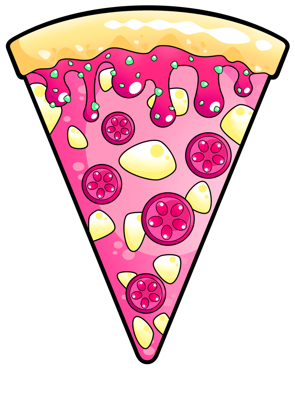 Colorful Cartoon Pizza Slice PNG Image