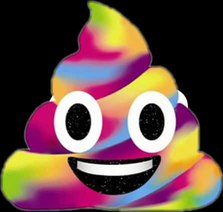 Colorful Cartoon Poop Emoji PNG Image