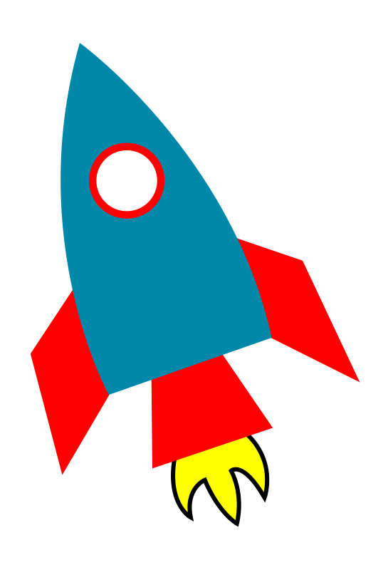 Colorful Cartoon Rocket Vector PNG Image