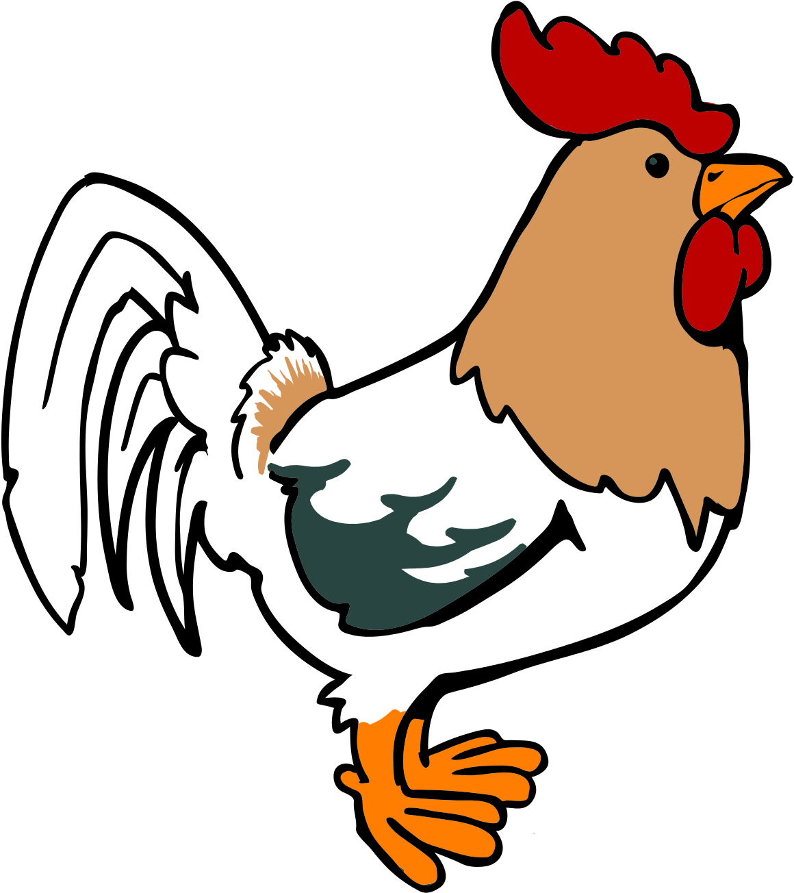 Colorful Cartoon Rooster PNG Image